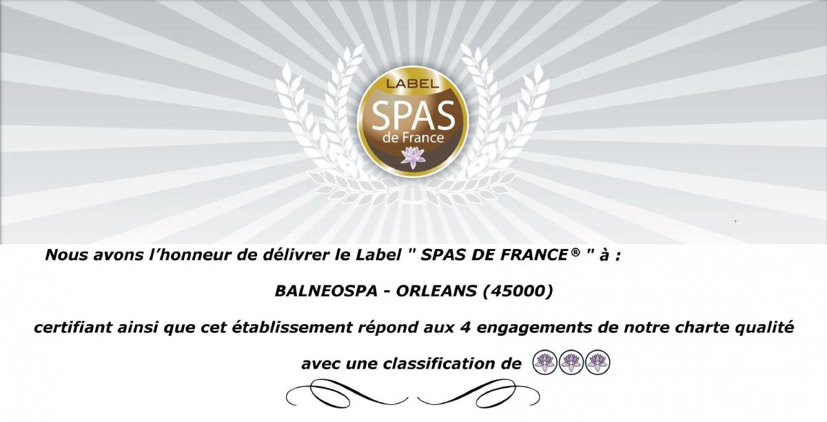 Charte De Qualité Spas De France Institut Balnéospa à Orléans